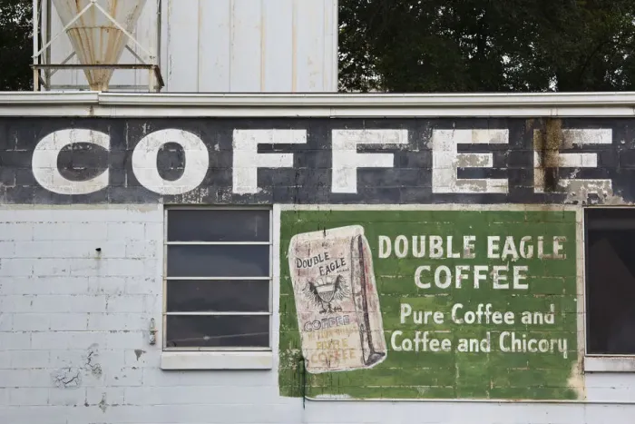 Framed Print : USA, Mississippi, Natchez, old coffee company wall mural Framed Print : USA, Mississippi, Natchez, old coffee company wall mural
