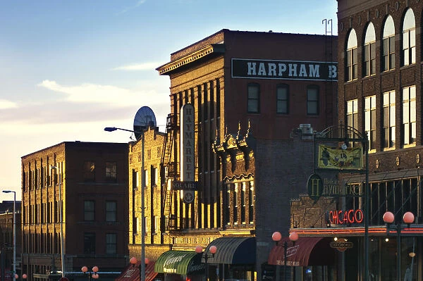 USA, Nebraska, Lincoln, Haymarket Square, Historic District, Restored Warehouses