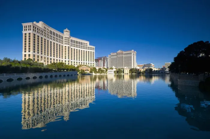 Framed Print : USA, Nevada, Las Vegas, Bellagio and Caesars Palace Framed Print : USA, Nevada, Las Vegas, Bellagio and Caesars Palace