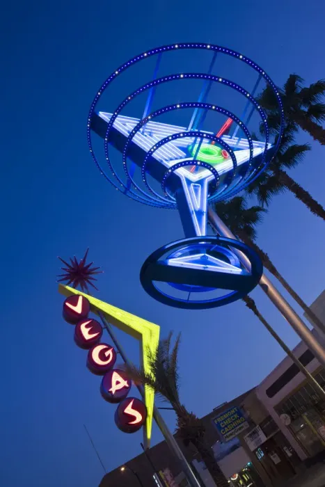 Framed Print : USA, Nevada, Las Vegas, Downtown, Freemont East Area, Neon casino signs, dusk Framed Print : USA, Nevada, Las Vegas, Downtown, Freemont East Area, Neon casino signs, dusk
