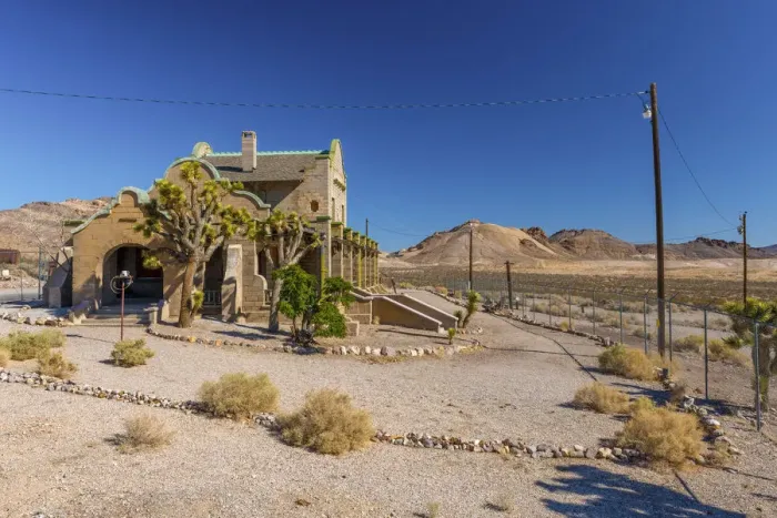 Framed Print : USA, Nevada, Rhyolite ghost town, former train station on Las Vegas and Tonopah Railroad Framed Print : USA, Nevada, Rhyolite ghost town, former train station on Las Vegas and Tonopah Railroad