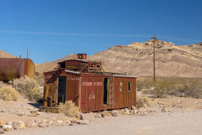 Framed Print : USA, Nevada, Rhyolite ghost town, former train station on Las Vegas and Tonopah Railroad Framed Print : USA, Nevada, Rhyolite ghost town, former train station on Las Vegas and Tonopah Railroad