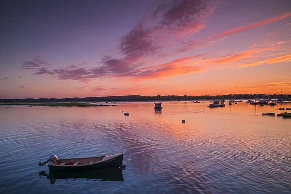 USA, New England, Cape Ann, Massachusetts, Annisquam, sunset on the Annisquam River