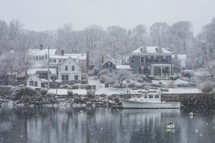 Framed Print : USA, New England, Cape Ann, Massachusetts, Annisquam, Lobster Cove, winter Framed Print : USA, New England, Cape Ann, Massachusetts, Annisquam, Lobster Cove, winter