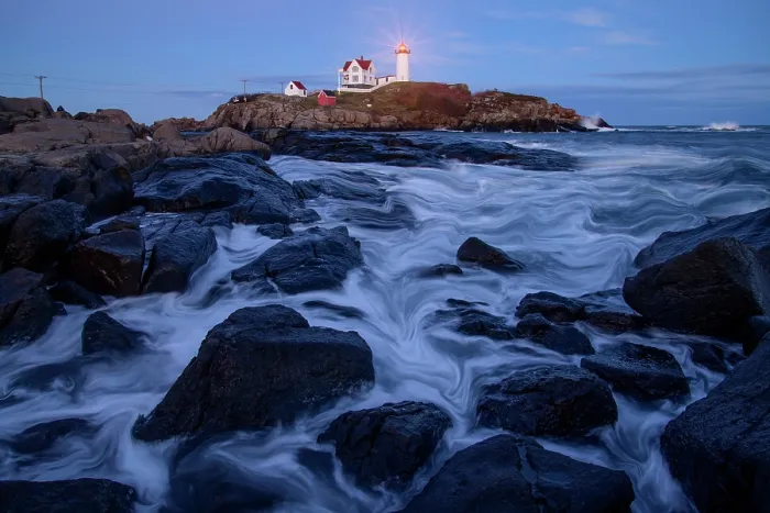 Framed Print : USA, New England, Maine, Cape Neddick, Nubble Lighthouse