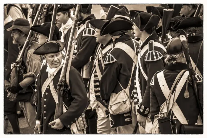 Framed Print : USA, New England, Massachusetts, Cape Ann, Gloucester, re-enactors of the Battle of Framed Print : USA, New England, Massachusetts, Cape Ann, Gloucester, re-enactors of the Battle of