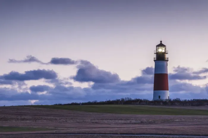 Framed Print : USA, New England, Massachusetts, Nantucket Island, Sankaty, Sankaty Head Lighthouse, dawn