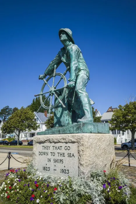 Framed Print : USA, New England, Massachusetts, Cape Ann, Gloucester, Man at the Wheel statue, Gloucester Framed Print : USA, New England, Massachusetts, Cape Ann, Gloucester, Man at the Wheel statue, Gloucester