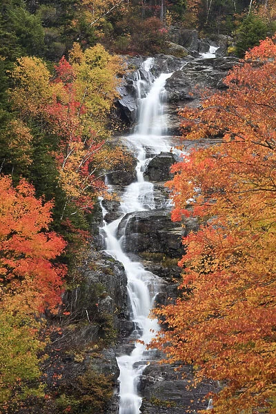 USA, New England, New Hampshire, Crawford Notch State Park, Silver Cascade Falls