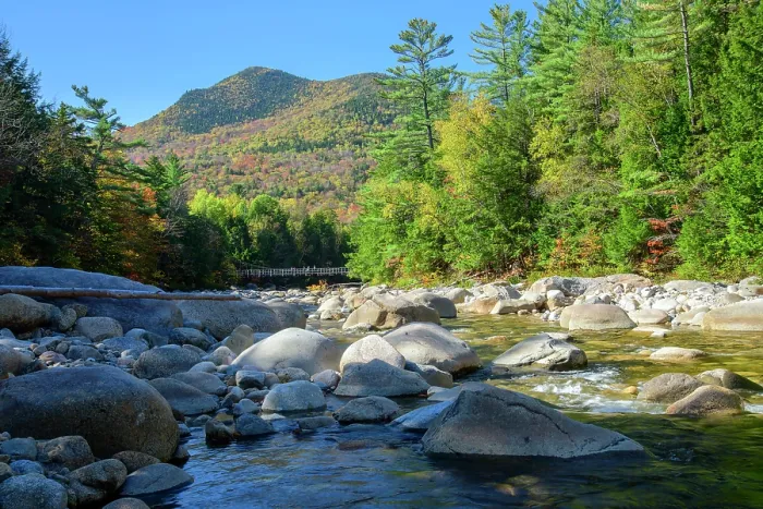 Framed Print : USA, New England, New Hampshire, Lincoln, White Mountains, Kancamagus Highway, East Branch Pemigewasset River, Licoln Woods Trailhead Framed Print : USA, New England, New Hampshire, Lincoln, White Mountains, Kancamagus Highway, East Branch Pemigewasset River, Licoln Woods Trailhead