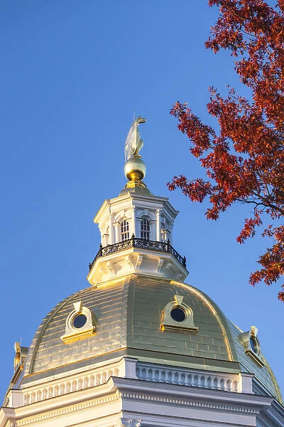 USA, New England, New Hampshire, Concord, New Hampshire State House, sunset