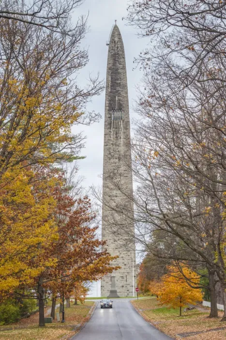 Framed Print : USA, New England, Vermont, Bennington, The Bennington Monument, autumn