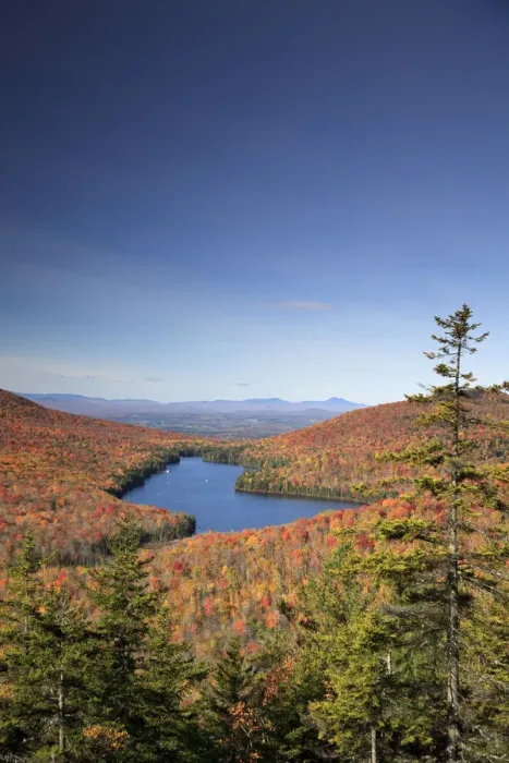Framed Print : USA, New England, Vermont, Groton State Forest, Fall Foliage, Owls Head Overlook