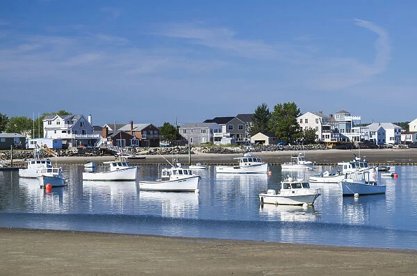 USA, New Hampshire, Seabrook, fishing boats