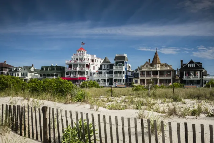 Framed Print : USA, New Jersey, Cape May, Victorian houses along Beach Avenue