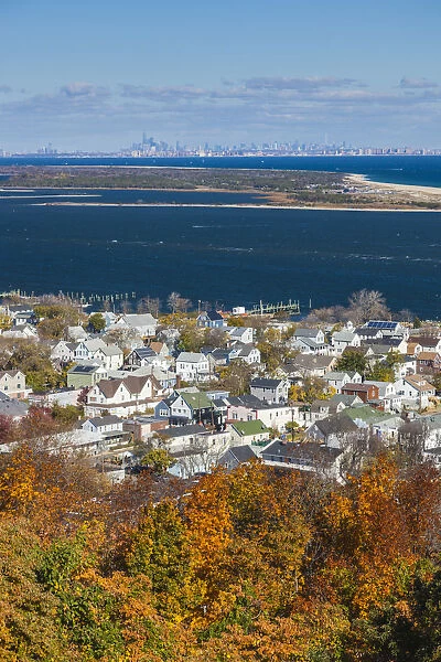 USA, New Jersey, Highlands, elevated view towards Sandy Hook and Manhatttan