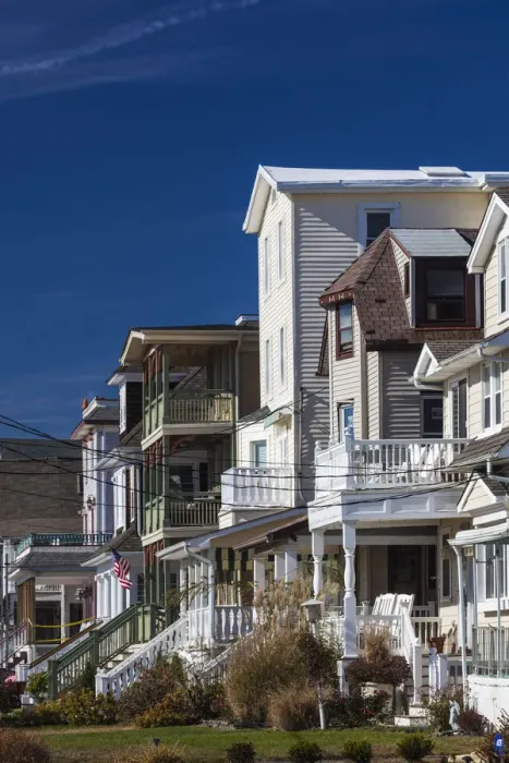 Framed Print : USA, New Jersey, Ocean Grove, beachfront houses Framed Print : USA, New Jersey, Ocean Grove, beachfront houses