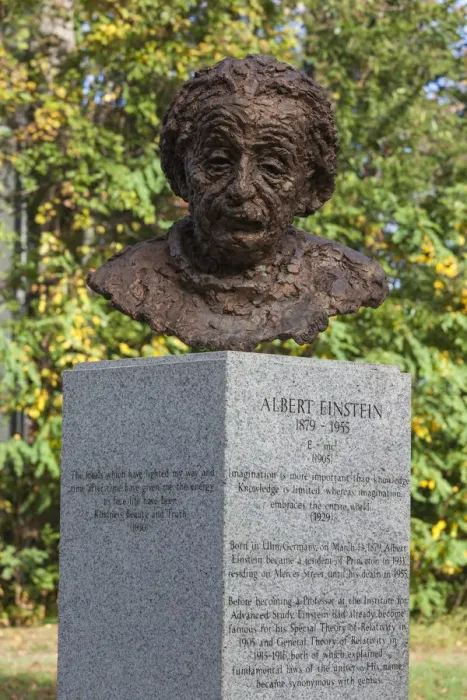Framed Print : USA, New Jersey, Princeton, Albert Einstein statue Framed Print : USA, New Jersey, Princeton, Albert Einstein statue