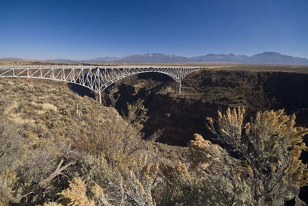 USA, New Mexico, near Taos, Rio Grande Gorge Bridge & US Route 64