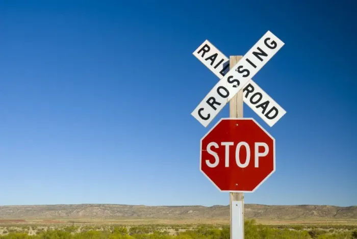 Framed Print : USA, New Mexico, Route 66, near Montoya, Railroad Crossing and sign Framed Print : USA, New Mexico, Route 66, near Montoya, Railroad Crossing and sign