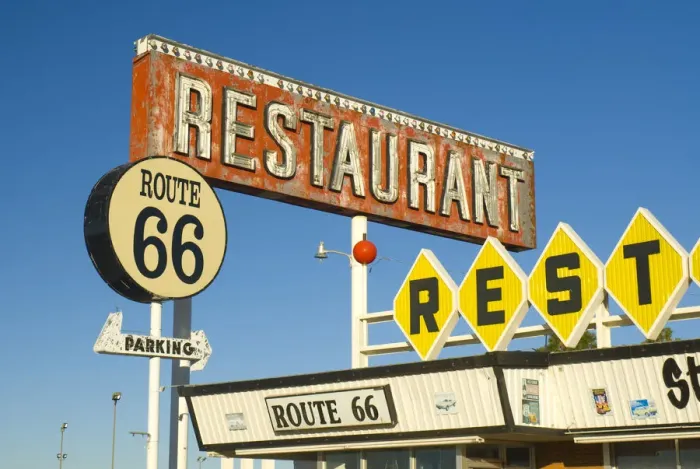 Framed Print : USA, New Mexico, Route 66, Santa Rosa, The Route 66 Restaurant