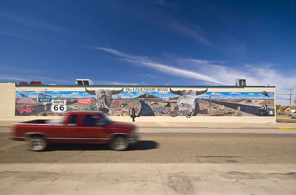 USA, New Mexico, Route 66, Tucumcari, Mural by Doug and Sharon Quarles