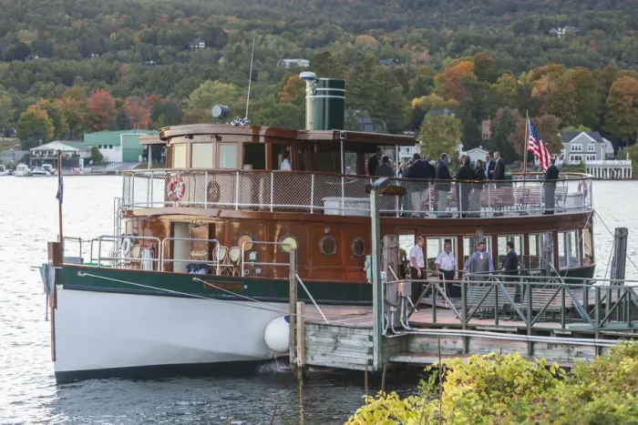 Framed Print : USA, New York, Adirondack Mountains, Lake George, lake steamer, autumn Framed Print : USA, New York, Adirondack Mountains, Lake George, lake steamer, autumn