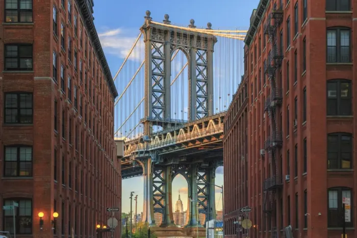 Framed Print : USA, New York, Brooklyn, Dumbo, Manhattan Bridge and Empire State Building Framed Print : USA, New York, Brooklyn, Dumbo, Manhattan Bridge and Empire State Building