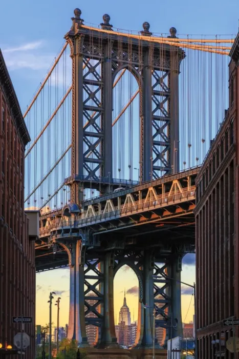 Framed Print : USA, New York, Brooklyn, Dumbo, Manhattan Bridge and Empire State Building Framed Print : USA, New York, Brooklyn, Dumbo, Manhattan Bridge and Empire State Building