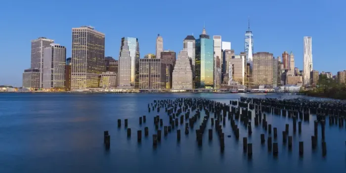 Framed Print : USA, New York City, Downtown Financial district of Manhattan, One World Trade Center
