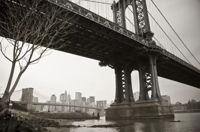 Framed Print : USA, New York City, Manhattan Bridge and Brooklyn Bridge Framed Print : USA, New York City, Manhattan Bridge and Brooklyn Bridge
