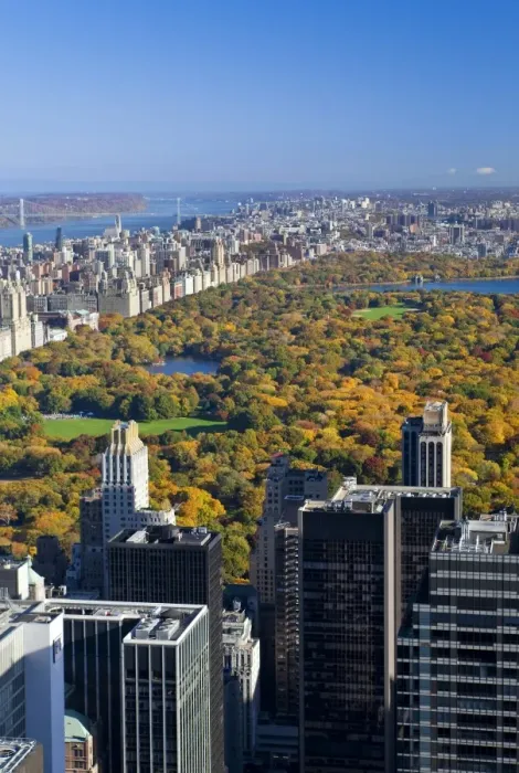 Framed Print : USA, New York City, Manhattan, View of Uptown Manhattan and Central Park from the viewing deck of