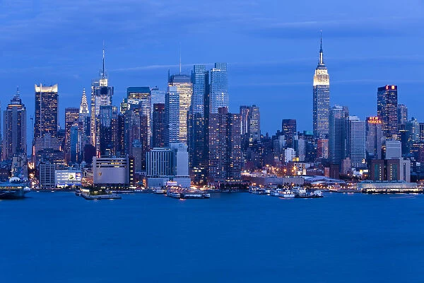 USA, New York City, Midtown Manhattan Skyline Across Hudson River