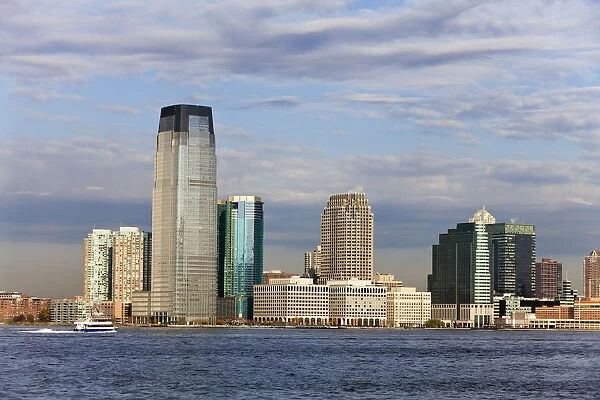 USA, New York City, Modern architecture of New Jersey viewed across the Hudson river