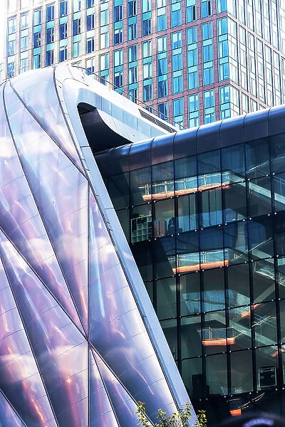 USA, New York City, detail of the Shed Building in Hudson Yards in New York