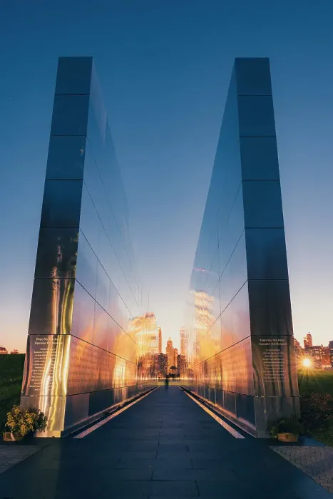 Framed Print : USA, New York City, Empty skies 9 / 11 memorial in Liberty state park with the Liberty Tower and the World Trade Center Framed Print : USA, New York City, Empty skies 9 / 11 memorial in Liberty state park with the Liberty Tower and the World Trade Center