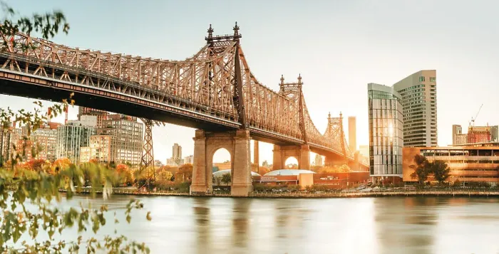 Framed Print : USA, New York City, view of the Queensboro bridge and the Roosevelt island Framed Print : USA, New York City, view of the Queensboro bridge and the Roosevelt island