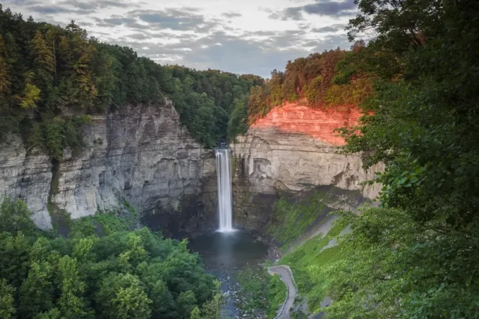Framed Print : USA, New York, Finger Lakes Region, Ithaca-Ulysees, Taughannock Falls, summer