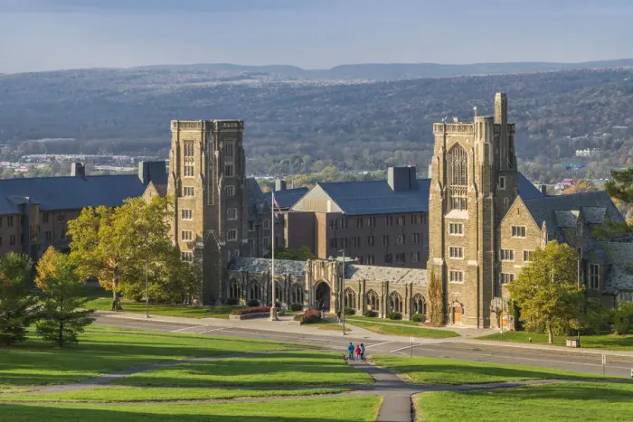 Framed Print : USA, New York, Finger Lakes Region, Ithaca, Cornell University, McFaddin Hall, dawn Framed Print : USA, New York, Finger Lakes Region, Ithaca, Cornell University, McFaddin Hall, dawn