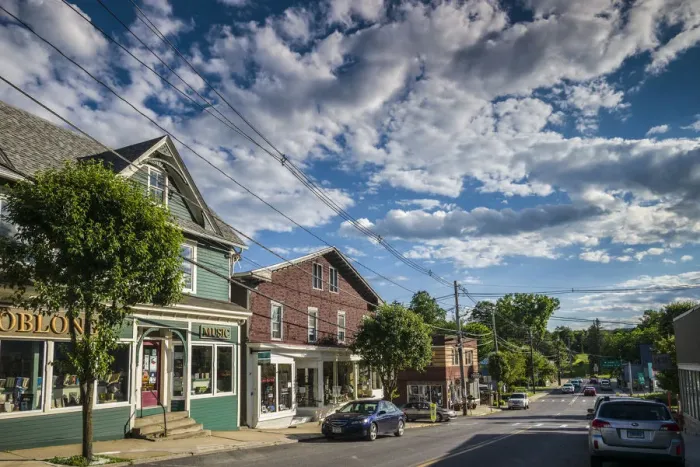 Framed Print : USA, New York, Hudson Valley, Millerton, Main Street Framed Print : USA, New York, Hudson Valley, Millerton, Main Street