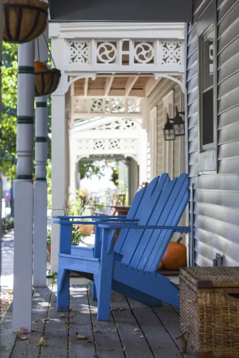 Framed Print : USA, New York, Hudson Valley, Saratoga Springs, Beekman Street Arts District, porch