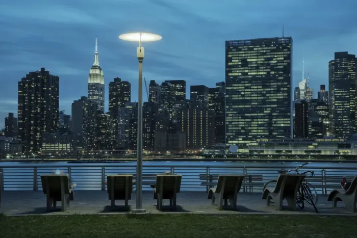 Framed Print : USA, New York, Long Island City, Queens, Gantry Plaza State Park