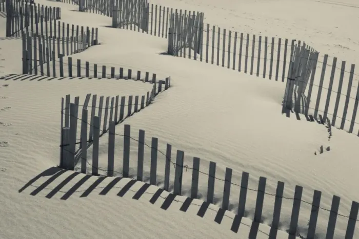 Framed Print : USA, New York, Long Island, The Hamptons, Westhampton Beach, beach erosion fence