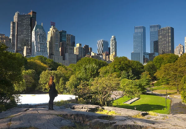 USA, New York, Manhattan, Central Park and Midtown Skyline