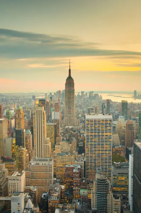 Framed Print : USA, New York, Manhattan, Empire State Building and Midtown from Top of the Rock