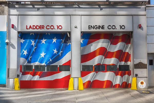 USA, New York, Manhattan, Lower Manhattan, Liberty Street, Fire Station, Ladder Company