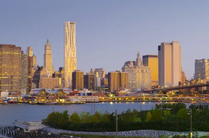 Framed Print : USA, New York, Manhattan, Lower Manhattan, tallest building is Beekman Tower or 8