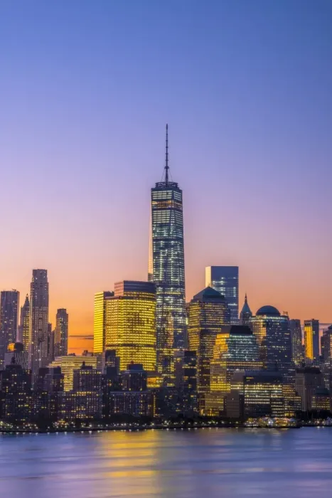 Framed Print : USA, New York, Manhattan, Lower Manhattan and World Trade Center, Freedom Tower across Framed Print : USA, New York, Manhattan, Lower Manhattan and World Trade Center, Freedom Tower across