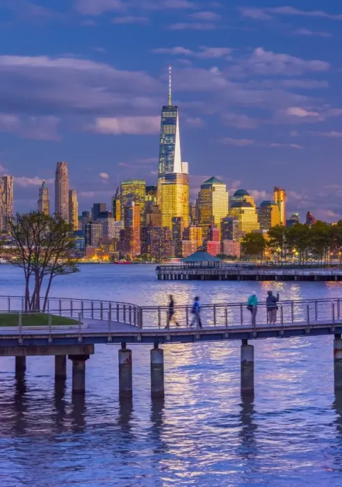 Framed Print : USA, New York, Manhattan, Lower Manhattan and World Trade Center, Freedom Tower across Framed Print : USA, New York, Manhattan, Lower Manhattan and World Trade Center, Freedom Tower across