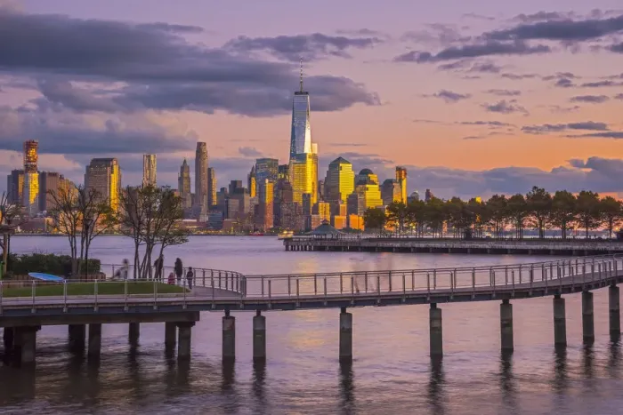 Framed Print : USA, New York, Manhattan, Lower Manhattan and World Trade Center, Freedom Tower across Framed Print : USA, New York, Manhattan, Lower Manhattan and World Trade Center, Freedom Tower across